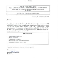 Edital de Convocação – Assembleia Geral Extraordinária – Associação Alphaville Teresina – 14/10/2014