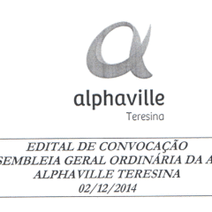 EDITAL DE CONVOCAÇÃO PARA VI ASSEM. GERAL ORDINARIA